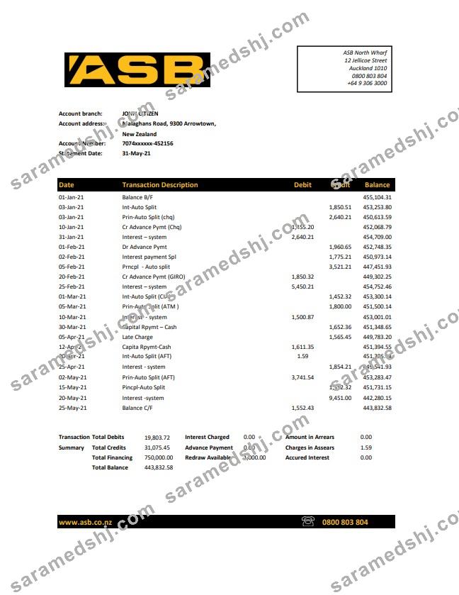 New Zealand ASB excel pdf
